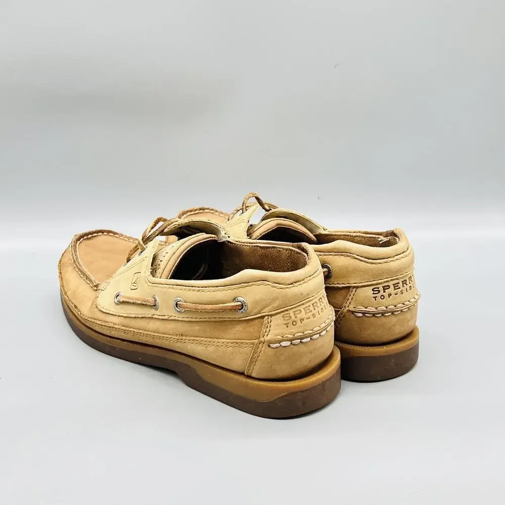Sperry Shoes Mens 10 Brown Leather Top Sider 2 Eye Boat Moc Toe Casual Comfort